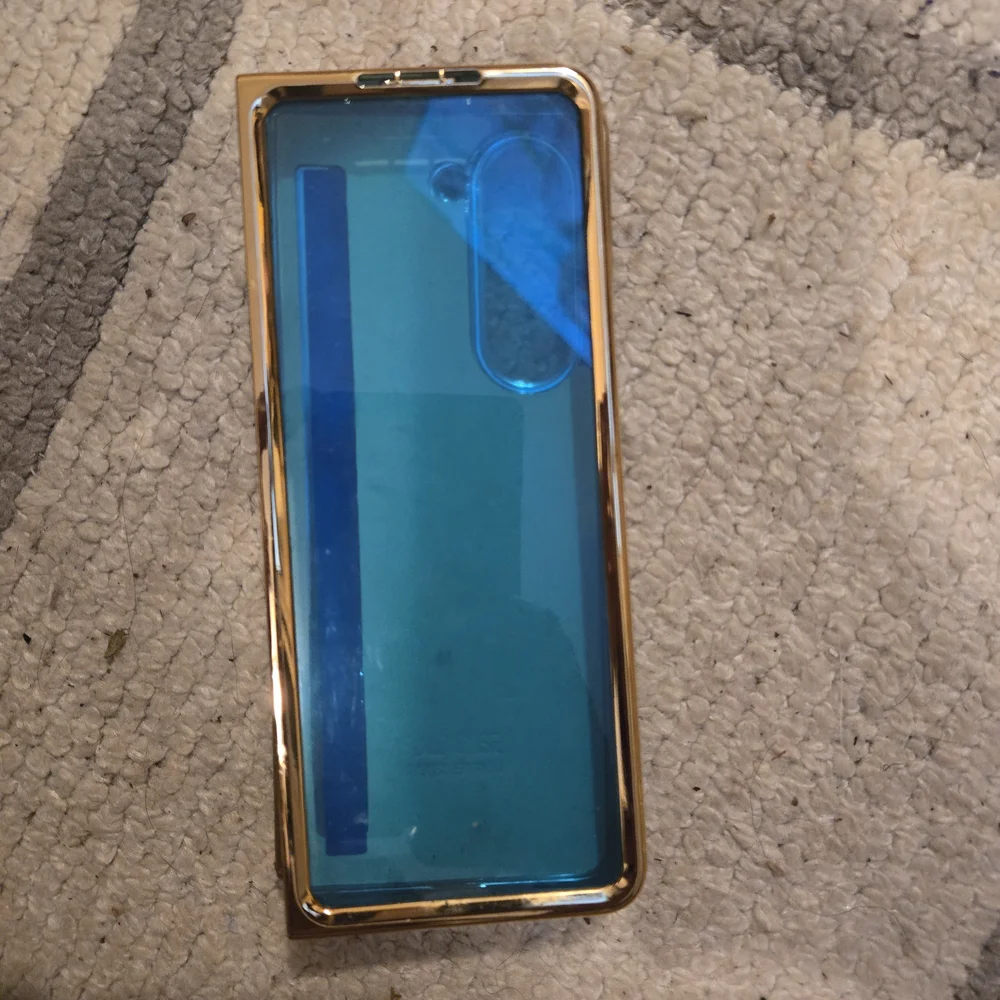 Brown Leather Phone Case with Gold Trim